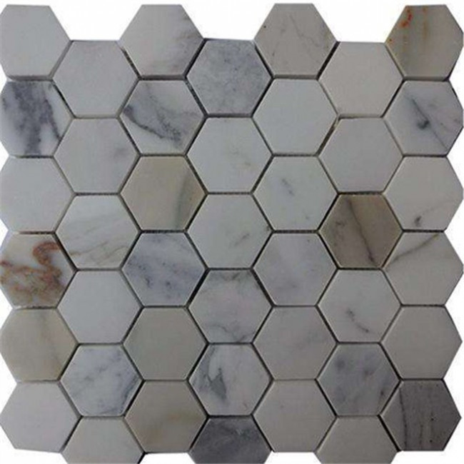 Polished Hexagon  marble mosaic wall tile